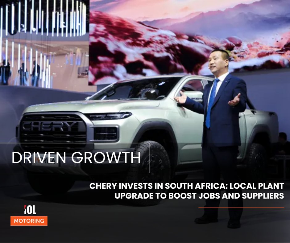 IOLmotoring's tweet image. Chery accelerates in South Africa! From niche importer to top-10 seller, the Rosslyn plant revamp signals local production by mid-2027 and a bold leap in growth.
#CheryAuto #SouthAfrica #RosslynPlant 
Read on: tinyurl.com/3cn87af5