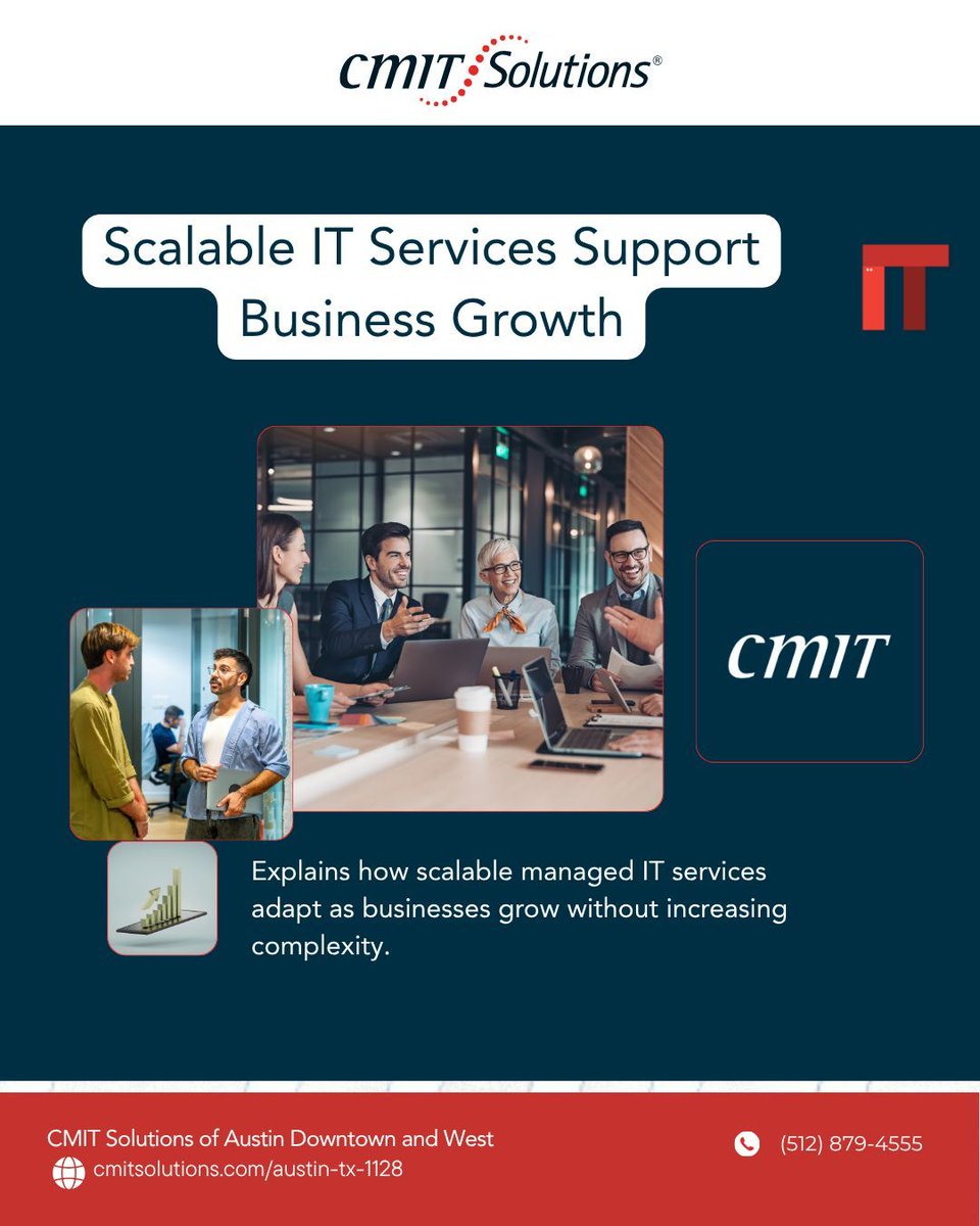 cmitatx's tweet image. Business growth requires technology that scales smoothly and securely. Managed IT services provide flexible solutions that evolve with changing needs. Visit cmitsolutions.com/austin-tx-1128/ or call (512) 879-4555 #ScalableIT #AustinBusinessGrowth #ManagedITServices #TechnologyScaling