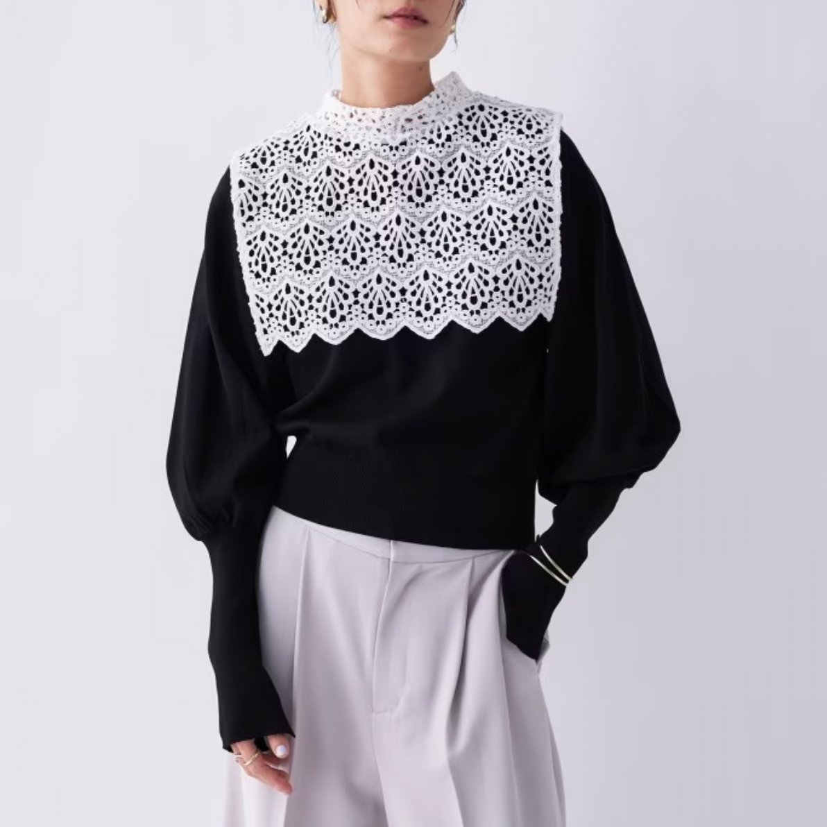 【タグ付き新品・水卜アナ着用】★Lounge dresse　ボトルネックニット 水卜麻美 さん衣装】 📺4/16放送 『ZIP』 «只今放送中» 水卜麻美アナ