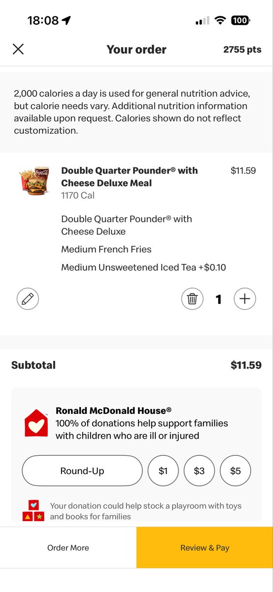 B_Schmidt's tweet photo. Why the fuck is @McDonalds upcharging for non-soda drinks? Feels like a tax on being healthy. (Tested with various meals and locations.) https://t.co/70XJY10a0a