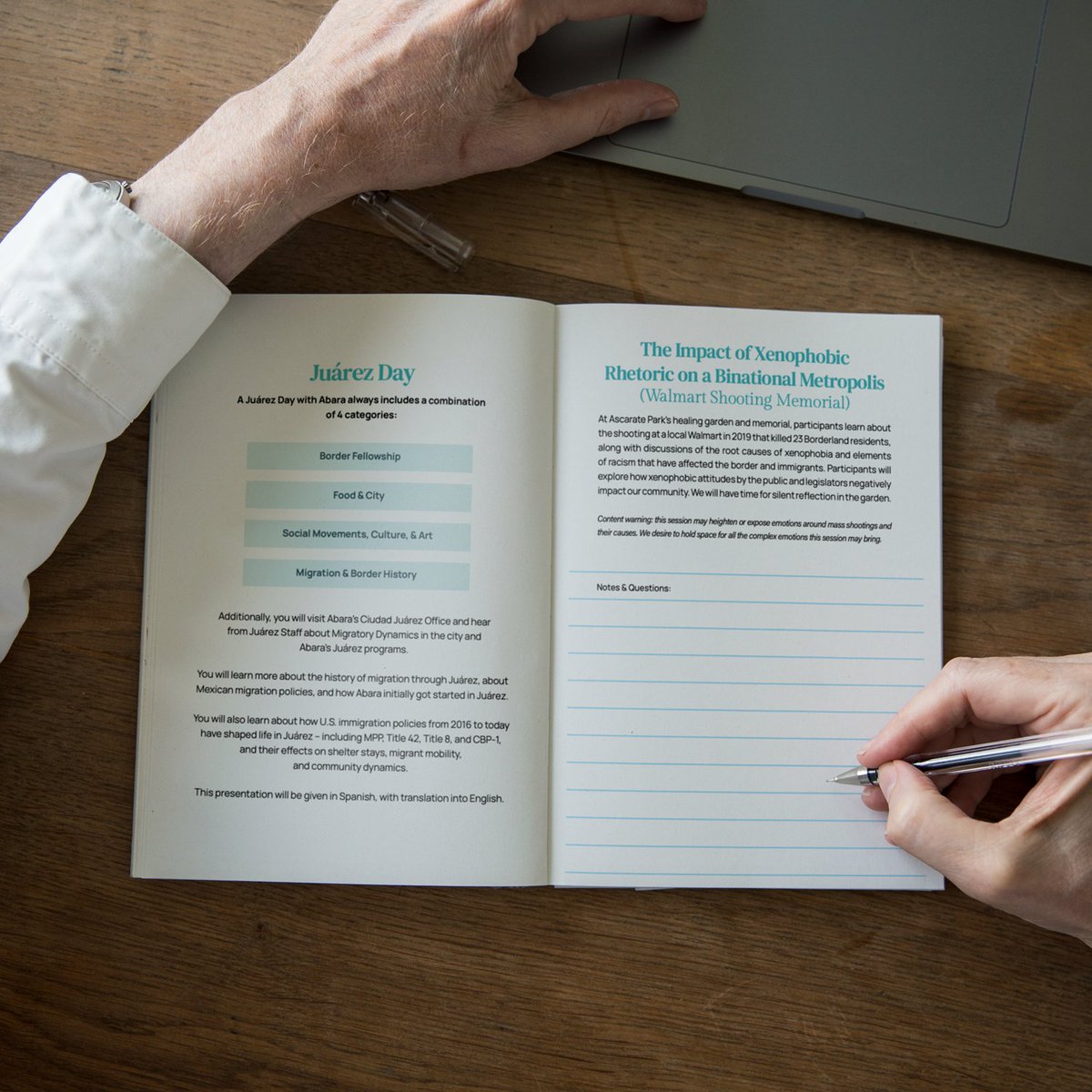 MINA__estudio's tweet image. ABARA Border Encounter Participant Guide:
Un cuadernillo informativo y de notas para todos los participantes en los encuentros de ABARA. Pueden conocer más en el website diseñado también: abara.org

#freelance #printdesign #editorialdesign