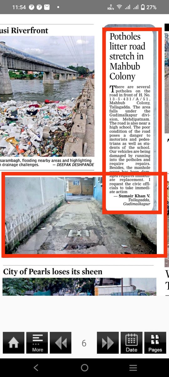 SumairTrs's tweet photo. @TelanganaCMO @GHMCOnline @ZC_Khairatabad  repaire to road Pot holes in front of 13-5-431/A/51 Mehboob Colony  Tallagadda opp grave yard Reliance Hitech school pasing dranger to the passers by &amp; vehicles needs immediate repair &amp; replacement damage manhole Cell no 9676621937 https://t.co/CuMbIFvTJK