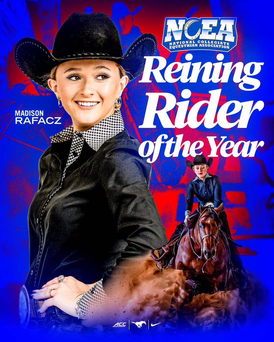 SMUEquestrian's tweet photo. NCEA. REINING. RIDER. OF. THE. YEAR. 🔥

first season has been one for the record books.

#GoMustangs | #EarnIt https://t.co/fVdFN8UK1b