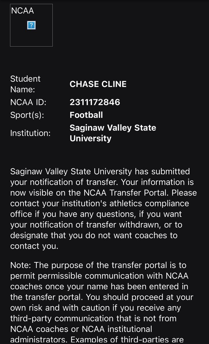 Chase Cline (TRANSFER PORTAL) tweet media