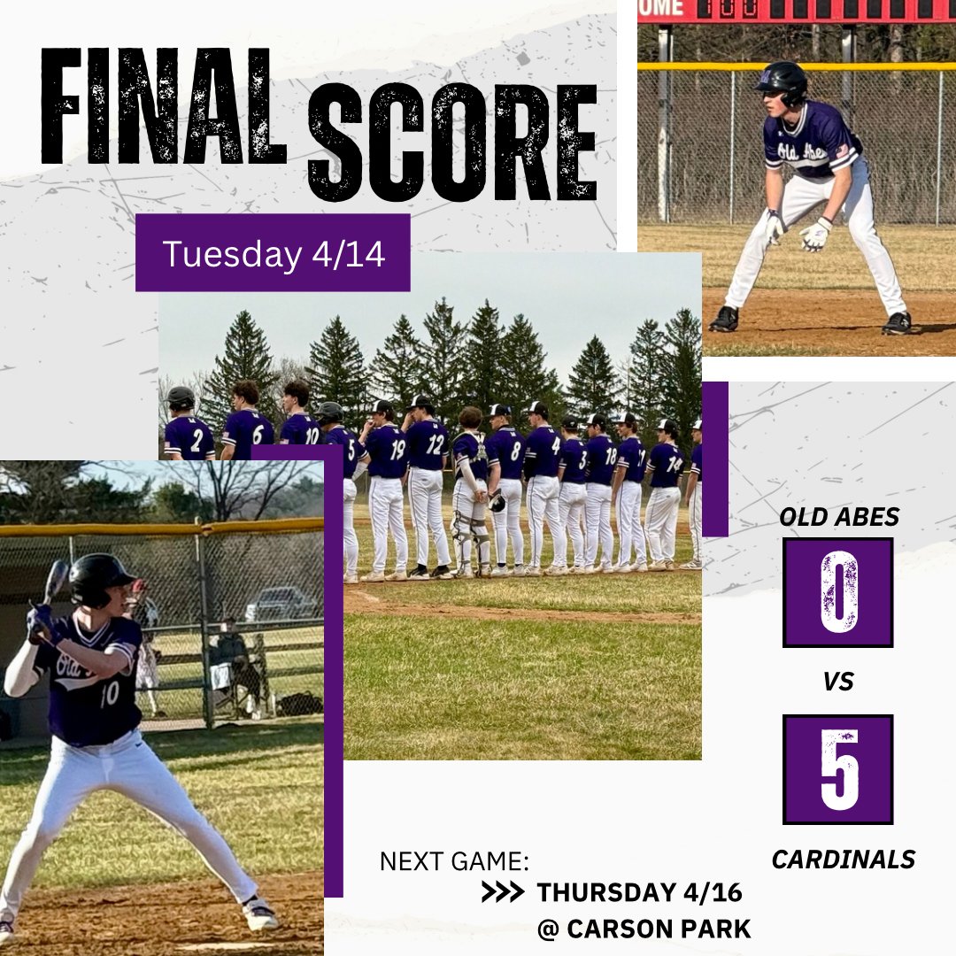 oldabebaseball's tweet image. The Abes dropped game one on the road last night against Chippewa Falls.

We look to bounce back tomorrow as the series moves to Carson Park for a 4:30 PM matchup. 

See you at the ballpark!🦅⚾️

#OldAbeBaseball #onamission #BigRiversConference