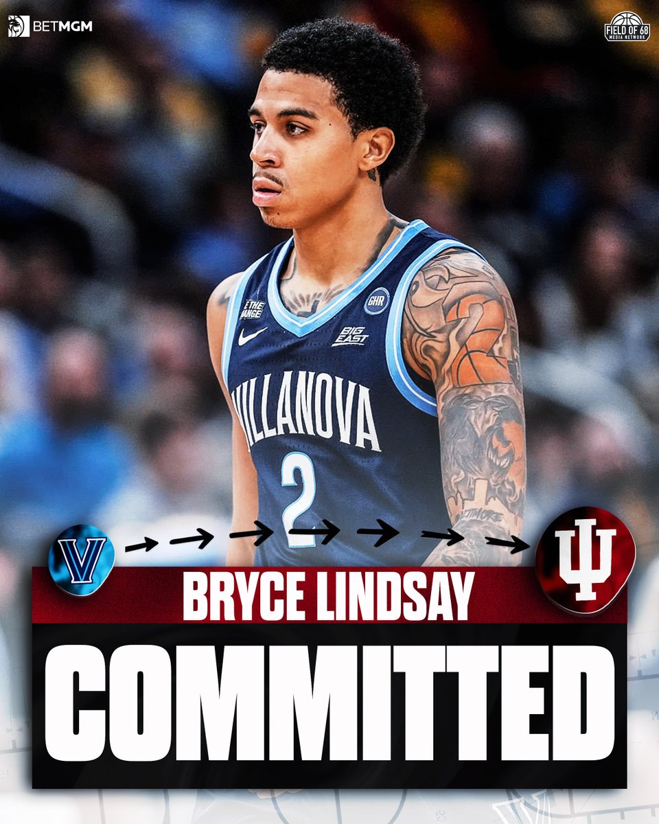 NEWS: Villanova transfer Bryce Lindsay has announced he’s committed to Indiana.  

Lindsay a 6-3 sophomore guard averaged 12.3 PPG, 2.1 RPG and 2.1 APG this season.