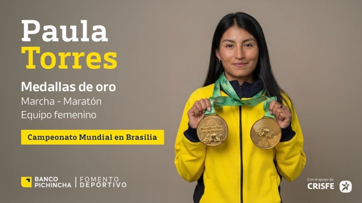 ¡Felicidades campeona!
42 km y años de esfuerzo detrás. 
Paula Torres hizo historia en el Mundial de Marcha. Obtuvo una medalla de oro en la prueba de maratón y otra como parte del equipo femenino ecuatoriano.
El sueño sigue: Los Ángeles 2028.