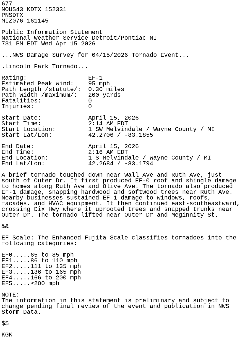 NWS Detroit tweet media