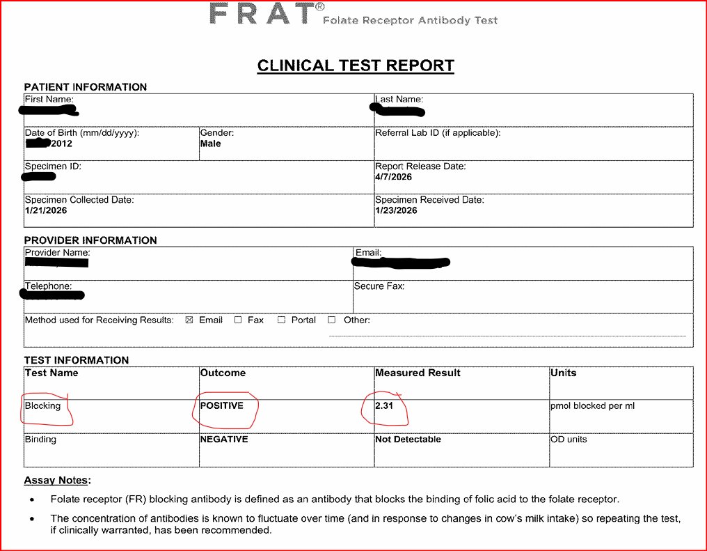 BGLTHMND's tweet image. Folate Receptor Auto-Antibodies are prevalent in ASD.  

It's true for my son.  

Blocking FRAA: ~46% (wide range ~27–64%)
Binding FRAA: ~49% (roughly ~43–55%)
Either (overall FRAA): ~71%

#ASD
#autism
#Autoantibodies
#Vaccinescauseautism
#Tweetiatricians