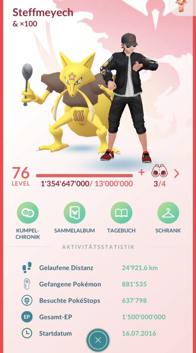 steffmeyech's tweet photo. 1.5B XP 🥳
Surprisingly clean😎
Thanks to all the friends I made along the way🥰
#pokemongo https://t.co/bN9GhL5a5M