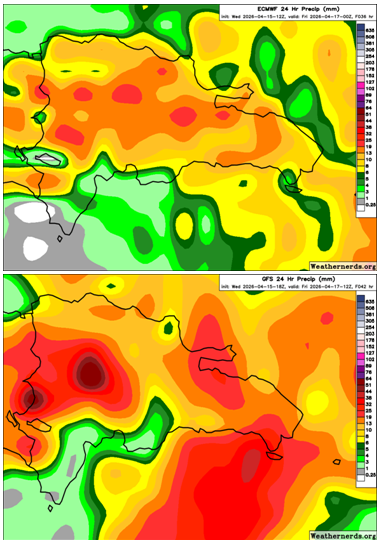 claudio_mj's tweet photo. 🚨JUEVES MUY LLUVIOSO🚨
⛈️ Debido a una vaguada muy extensa al norte del país, se esperan aguaceros con tormentas eléctricas, ráfagas de vientos, visibilidad reducidas en las carreteras, inundaciones, urbanas, crecidas de ríos, en la parte central de territorio Dominicano. https://t.co/88VBOv3fLl