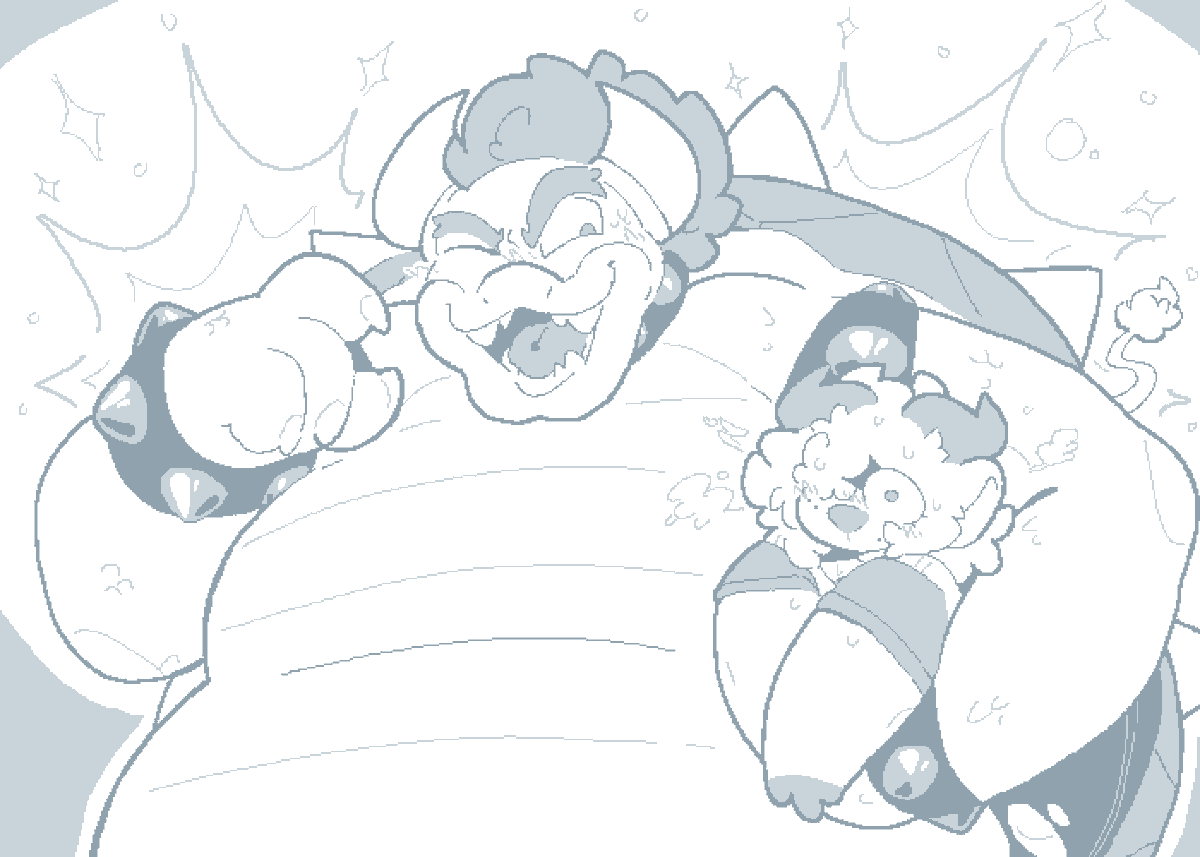an irl wanted selfship art of her and bowser so i had to oblige