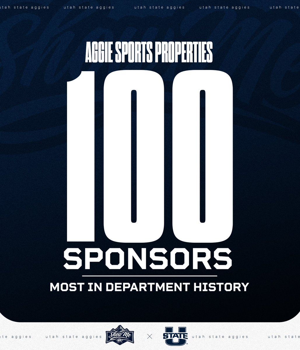 Show Me goal 𝒂𝒄𝒉𝒊𝒆𝒗𝒆𝒅! 📈

For the first time in department history, Utah State Athletics has surpassed 100 sponsors, breaking the #ShowMe six-month goal! 🤘