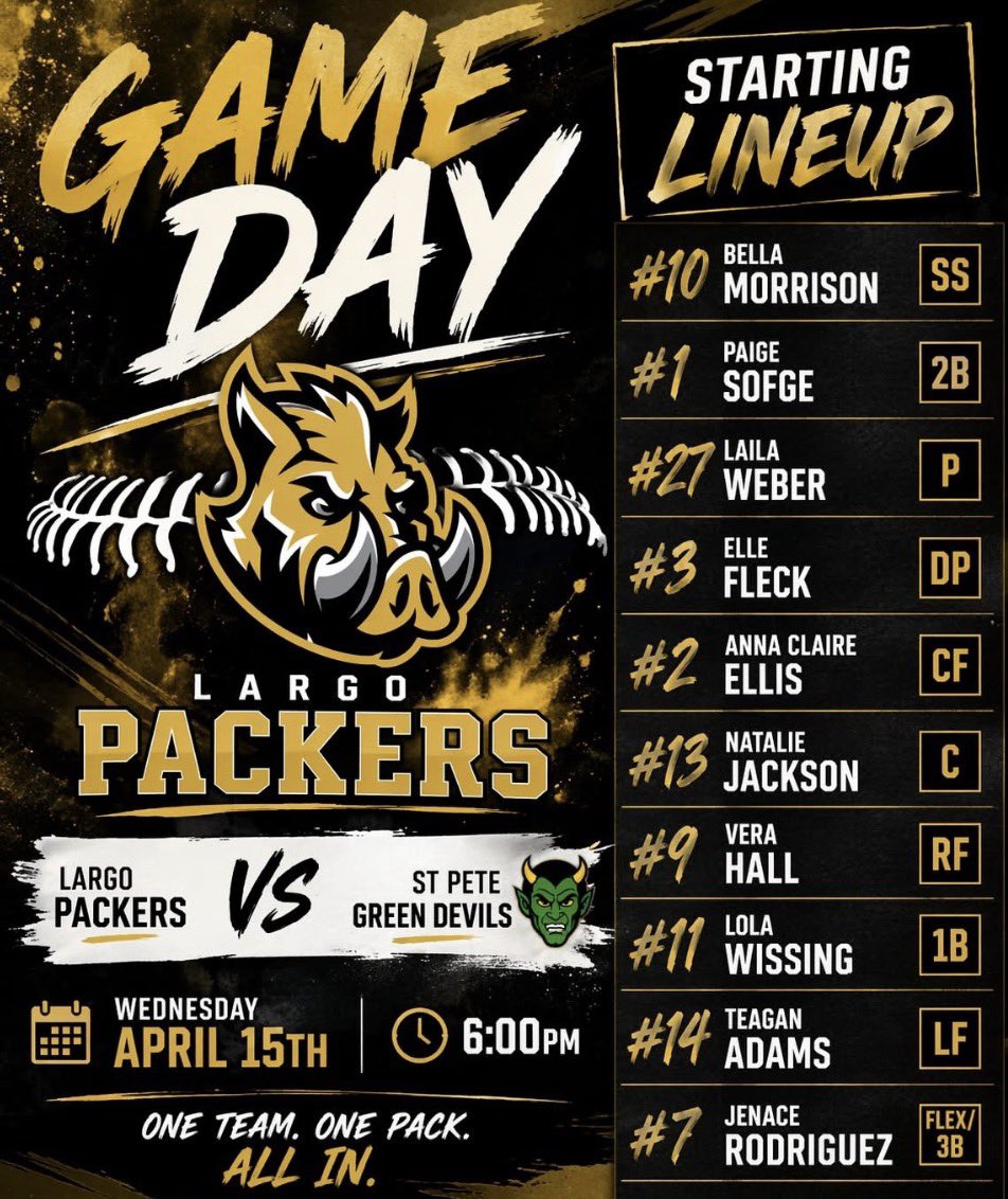LARGOSOFTBALL's tweet photo. 🥎Game. Set. Packed. 📦
The Packers shut it down in 5 innings with a dominant 13-3 victory! Green Devils return to the underworld with a loss. 🔱 @Biggamebobby @SoftballDown @CoachNeubauer_6 @coachKasey @MikeMeyersFIU @SBCoachNavi @NWFRaiders_SB @CoachJordanFAU @JeffConrad10 https://t.co/7R9D1E5CHl