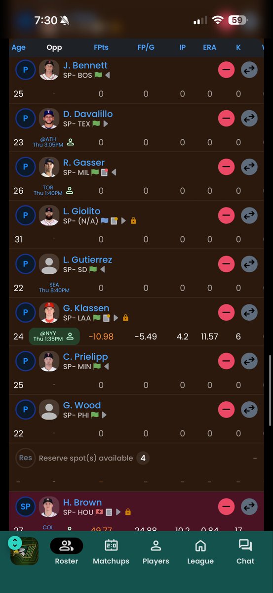 rsKaydo's tweet image. Was looking for pitcher names in particular I have gray and hartsthorn already on the hitting side just my depth in pitchers isn’t that high imo and missed out on tanner franklin by a day