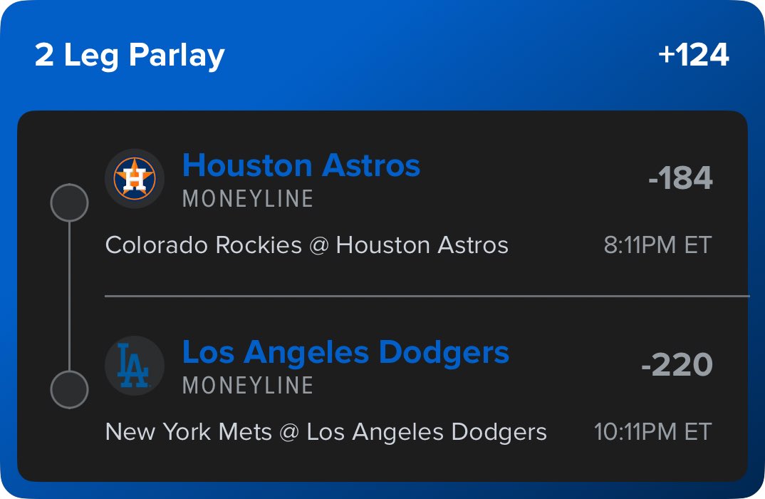 chak4plays's tweet photo. LADDER CHALLENGE DAY 3🪜

The boys got it done last night. Let’s see if the Dodgers can get the 🧹 tonight with the golden boy on the mound.

#sportsbetting #parlay #ladderchallenge #mlb https://t.co/RtgmU4Xf8s
