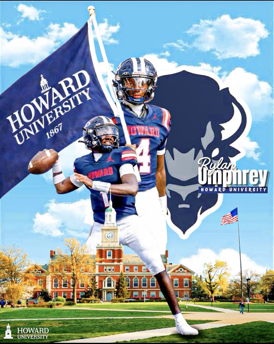 Ry_QB6's tweet image. I’m so blessed and grateful to hold this platform! Thank you to all the coaches that recruited me during my high school tenure. With that being said, I will be committing to Howard University!! I’m home❤️💙🦬 #committed #agtg #hu @BrandonHuffman @BlairAngulo