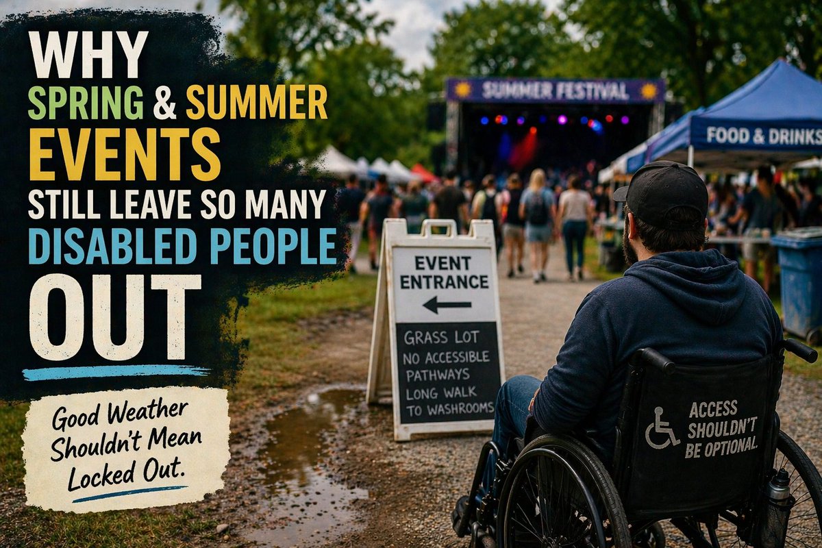 X post

Spring and summer events are called “for everyone” — but too many still leave disabled people out.

Uneven ground, no seating, inaccessible washrooms, heat, long lines, poor planning.

New post:
disabledguy.ca/2026/04/why-sp…