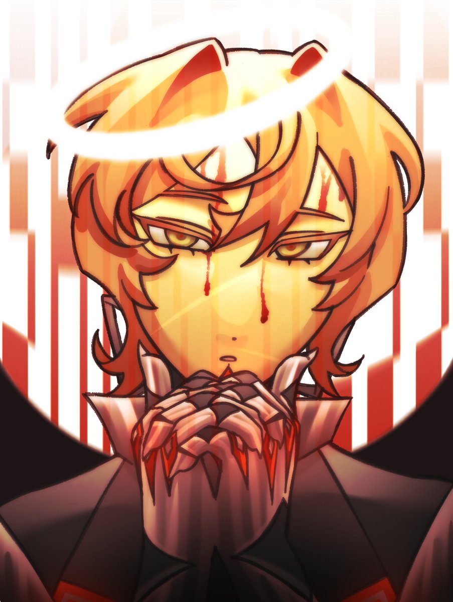 Day 73 - #sharpnessfanart waiter! More angel sharp please! https://t.co ...