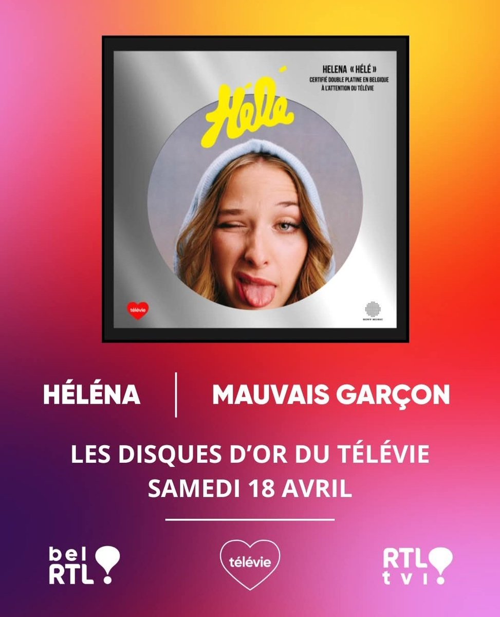 Ce samedi, c'est la soirée de clôture du Televie et la fameuse vente aux enchères des disques d'or, dont celui d'Hele.
#helenabailly