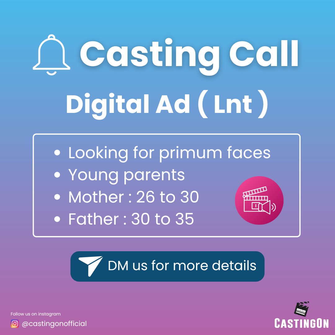 CastingOnX's tweet image. Casting Call for Feature Roles!
.
Join our Telegram channel ✨ t.me/+etuTYer1H7QyZ… 
and get these benefits 👇🏻
• Daily auditions updates
• Access to casting calls
• 100% authentic information.

#Castingcall