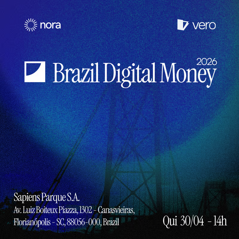 norafinancexyz's tweet photo. Nora and @verofinancehq are bringing the edition I of Brazil Digital Money to Florianópolis on April 30.

A selective gathering for builders shaping the next era of money in Brazil, with special partner launches across Neobanks and Neo Finance.

Join here: https://t.co/LxLZHtlJb1 https://t.co/RhZSS88YwH