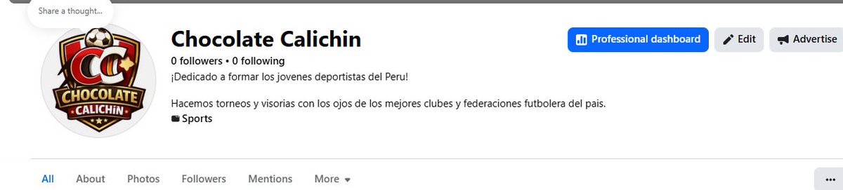 El Facebook de Chocolate Calichin oficialmente ha sido creado. Es hora de organizar torneos y visorias.