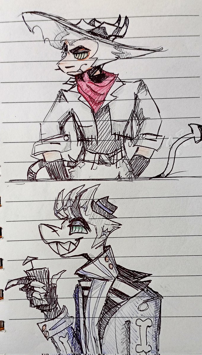 Texy54's tweet image. En su momento me gustaba #helluvaboss , pero ya no la veo. 
De todos modos aveces dibujo a mis dos personajes favoritos :3
#Striker y #Chaz