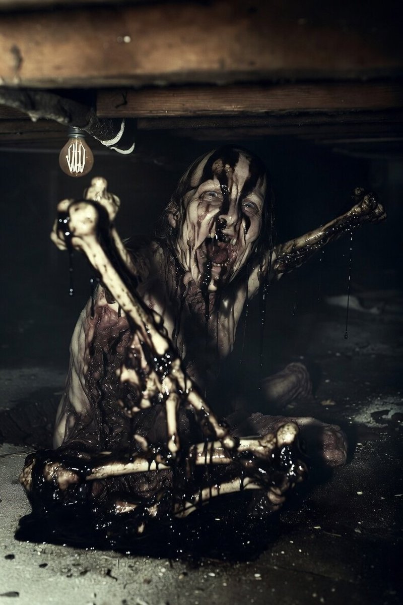 LOVECRAFT_AI's tweet image. He said that #word.
Not the safe one. Not the polite one.
The other one.
The syllable that had been carved from the throat of the first liar, the one God Himself struck silent before the flood.
The bulb overhead popped. Black glass rained like teeth.

From the crawlspace came the