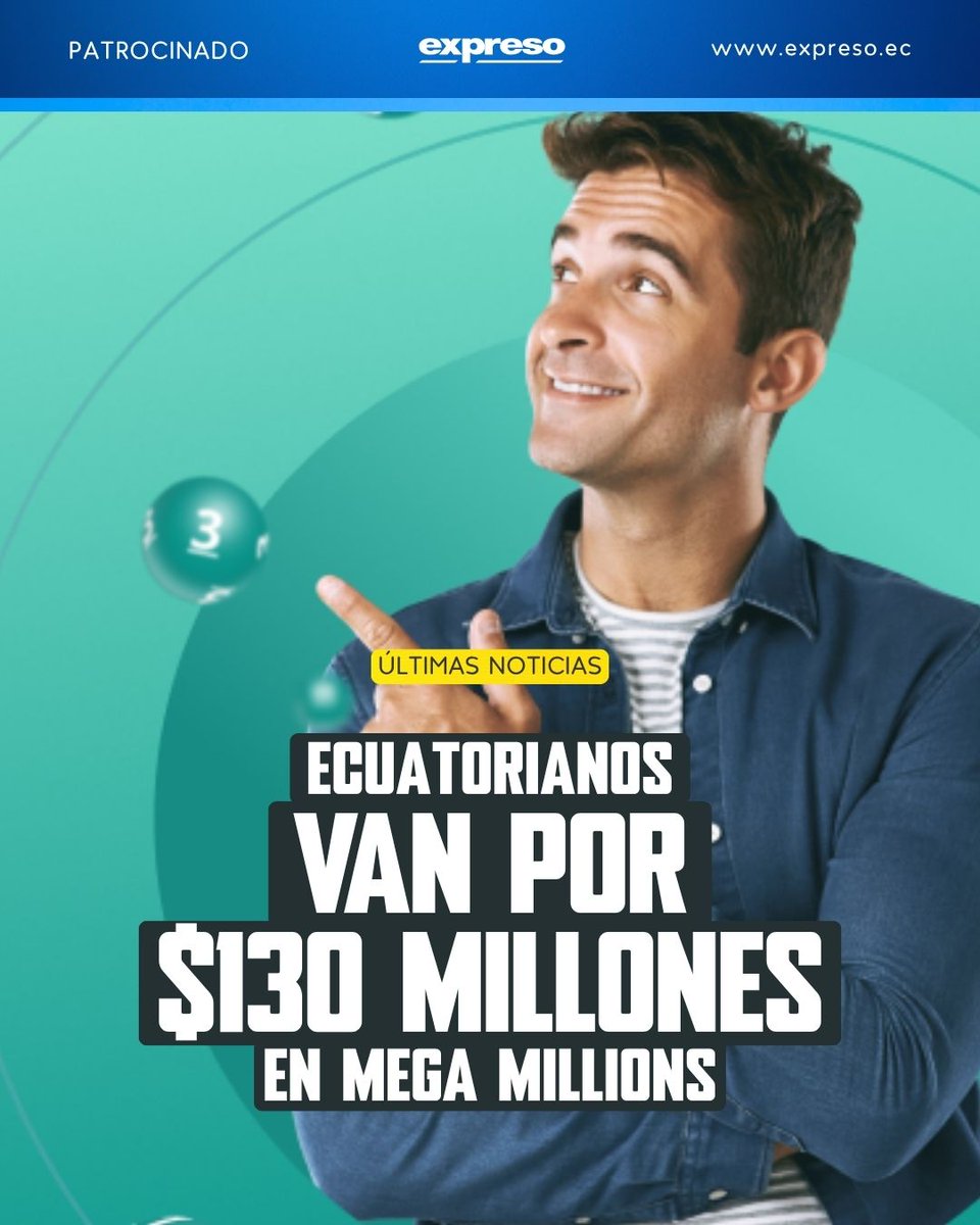 Expresoec's tweet photo. (Patrocinado) ¿Qué harías con US$130 millones?

Este viernes juega Mega Millions.
Se puede participar desde Ecuador 

👉https://t.co/DIKEZHkP42 https://t.co/kYoGcgZIi9