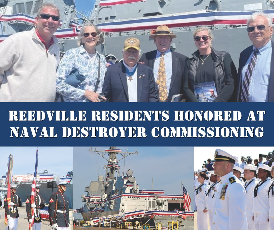 RappRecord's tweet image. In a moving ceremony that honored service, sacrifice and tradition, the U.S. #Navy on Saturday, April 11, commissioned the USS Harvey C. #Barnum Jr. (DDG 124), officially entering the ship into service of the U.S. Navy...

rrecord.com/reedville-resi….
