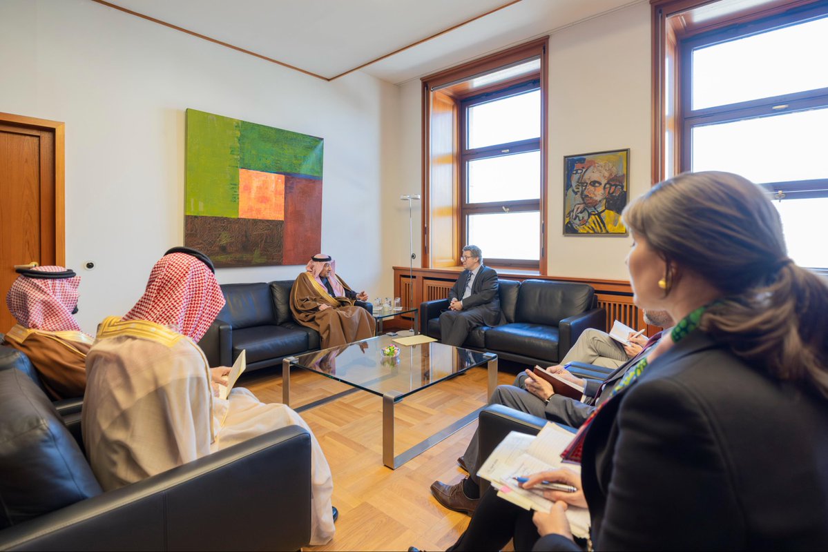 KSAmofaEN's tweet image. #Berlin | Vice Minister of Foreign Affairs H.E. @W_Elkhereiji met with State Secretary @GermanyDiplo Dr. Géza Andreas von Geyr, on the sidelines of #SudanConference.