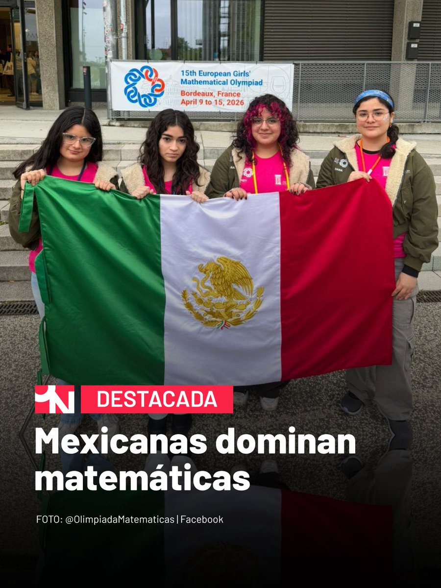 🇲🇽📐 #OrgulloMexicano | México brilla con histórico triunfo en Olimpiada de #Matemáticas.

La delegación nacional hace historia en la Olimpiada Europea Femenil de Matemáticas, al posicionarse como el segundo mejor país de Latinoamérica y destacar entre 66 naciones en Burdeos.