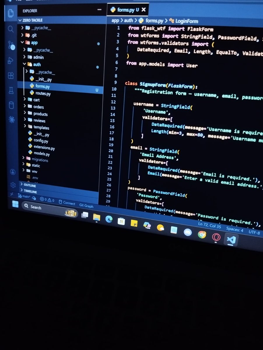 Cyb3rAsad's tweet image. Just kicked off a new project!
Building ZeroTackle – an online store for football jerseys, balls &amp;amp; accessories. Backend development in progress using Flask &amp;amp; Python.
Passion for football meets clean code. More updates coming soon! ⚽
#Football #Ecommerce #Flask #PythonDeveloper