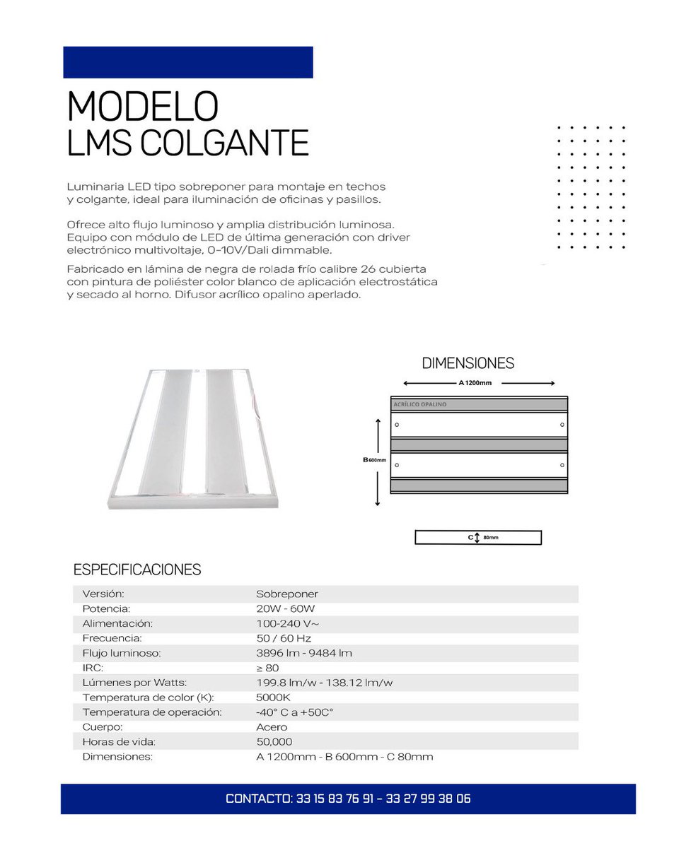 arceiluminled's tweet image. 💡 Modelo: LMS COLGANTE
🔅 Potencia: 20 - 60 W
👉 Aplicación: Oficinas y pasillos.

Cotiza con nosotros: 
3327993806 / 3315837691

#iluminación #luminaria #led @seguidores @todos @destacar
