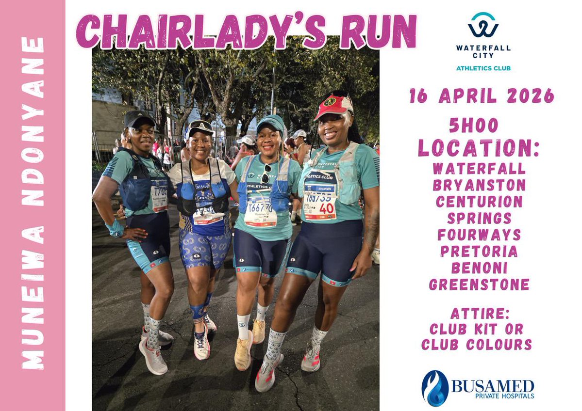 waterfallcityac's tweet image. 🩷CHAIRLADY’S RUN🩷 

Let’s get our WCAC kit ready and lace up for our Chairlady’s Run! 💙

#Reakitima
#WCACxBusamed2026
#BlueWave
#WCAC
