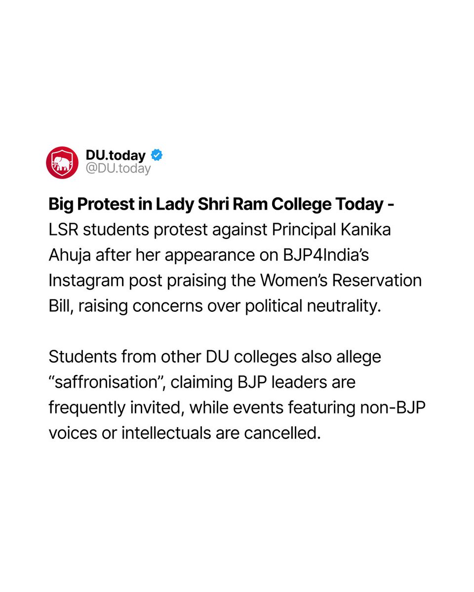 TodayDu's tweet photo. One more protest in Delhi University today #LSR https://t.co/tdjOyruB0R