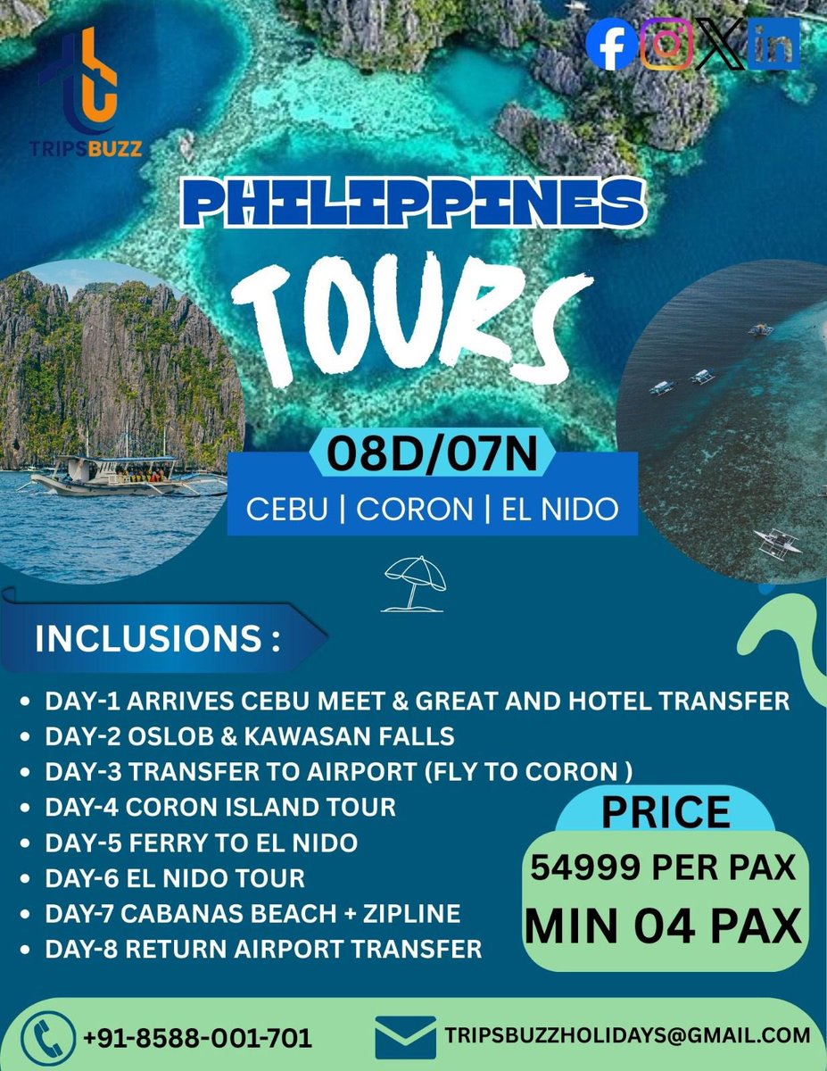 TripsbuzzH's tweet photo. ~ISLAND HOPPING PARADISE: DISCOVER THE PHILIPPINES THIS SEASON!
#PhilippinesTravel #IslandHopping #HiddenGem #BookYourTrip #TripsBuzz https://t.co/DOBgVJcfu2