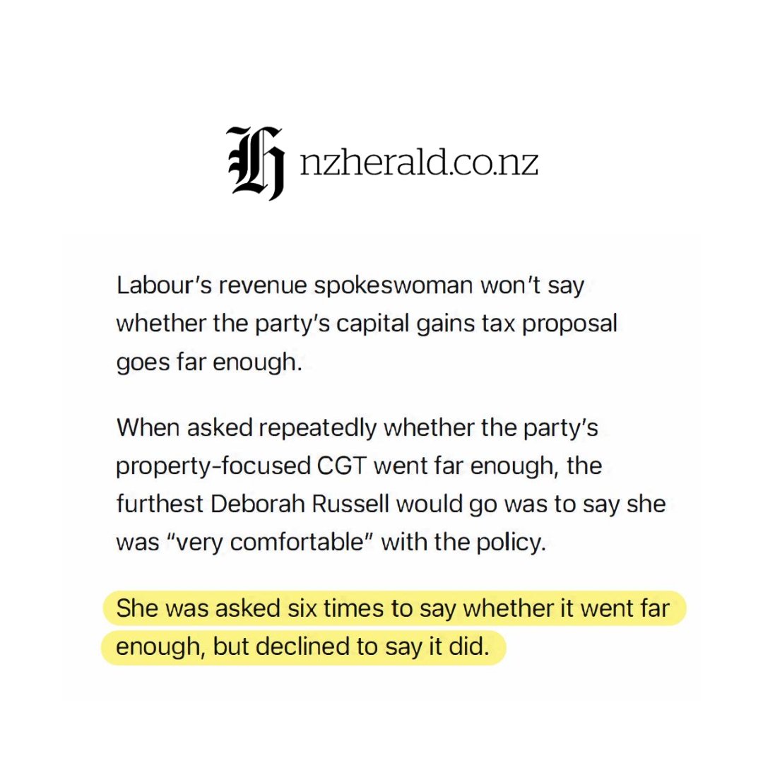 SimeonBrownMP's tweet image. #BREAKING: Labour’s own revenue spokesperson just gave it away – they plan to expand their Capital Gains Tax.

It already targets your business, your property, your KiwiSaver.

What is Chris Hipkins hiding?

You can’t trust Labour on tax. Full stop.