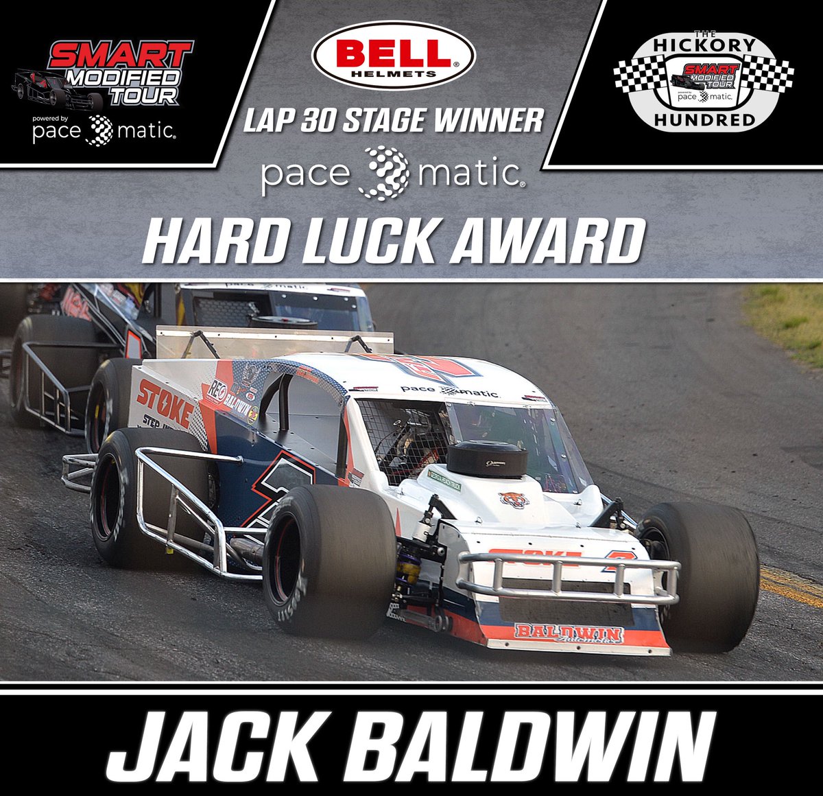 SMARTMods_'s tweet photo. ⬆️⬇️ @jackbaldwin7ny up &amp; down day at the Hickory Hundred earns him:
The @BellRacingHQ Stage Winner Award &amp; the @paceomatic Hard Luck Award. 
#SMARTMods https://t.co/lRK0Y1svhI
