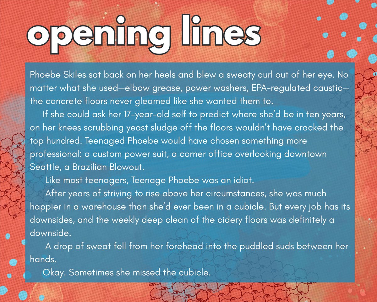 Andrea_H_Writes's tweet image. Reintroducing FINDING GRAVITY (aka CIDER SEASON)! Currently revising as a '26 #RevPit winner. Sub-ready in 8 weeks.

👩‍🔧🚜 A forklift driving FMC 
👨‍💻👔 A gabardine-suit wearing MMC 
📉🍺 A struggling cider company 
👊🅿️ A punchout in a parking lot

#writingcommunity #amquerying