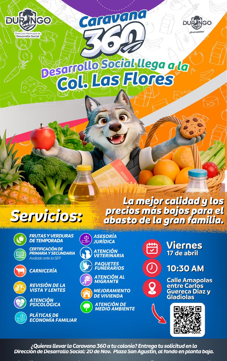 DSocial_Dgo's tweet photo. 🌟 ¡Te invitamos a nuestra Caravana 360! 🌟
🛒 La ruta de la economía familiar

📅 viernes 17 de abril
⏰ 10:30 a.m.
📍 Calle Amapolas Col. Las Flores (A un costado de la primaria Josefa Ortiz de Domínguez)

¡Corre la voz y acompáñanos! https://t.co/Q0q1hV1E1H