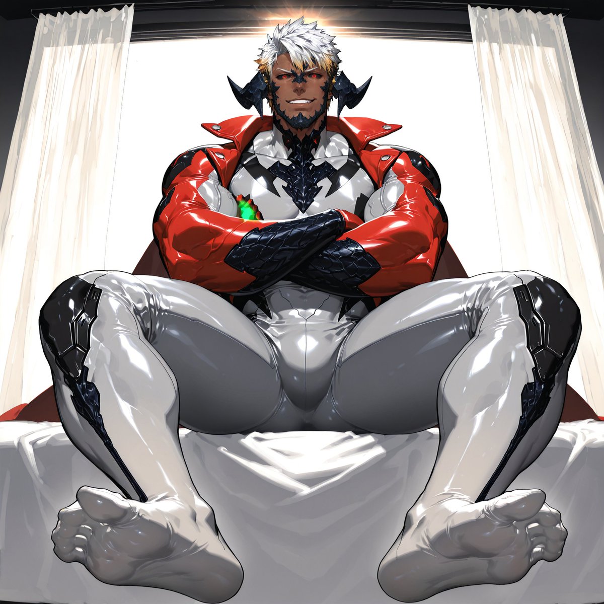 BromineRed's tweet photo. #bara #gay #AIart #AIBL部 #Top #BL #Gay #AIイラスト #Bara #BaraArt #Yaoi #Gay #Muscle #Zentai #Latex https://t.co/Ehtn5rMi4k