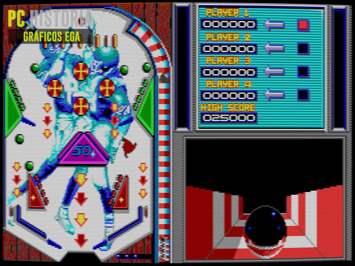 PC__Historia's tweet image. ⚪ 1st Person Pinball (Subway Soft, 1989) se adelantó a su tiempo con un #pinball en primera persona (y vista cenital opcional para aprender) para #PC #DOS. Hasta 4 jugadores, CPU incluida, 3 velocidades y rebote ajustable de la bola. Ambicioso… y muy curioso para su época.