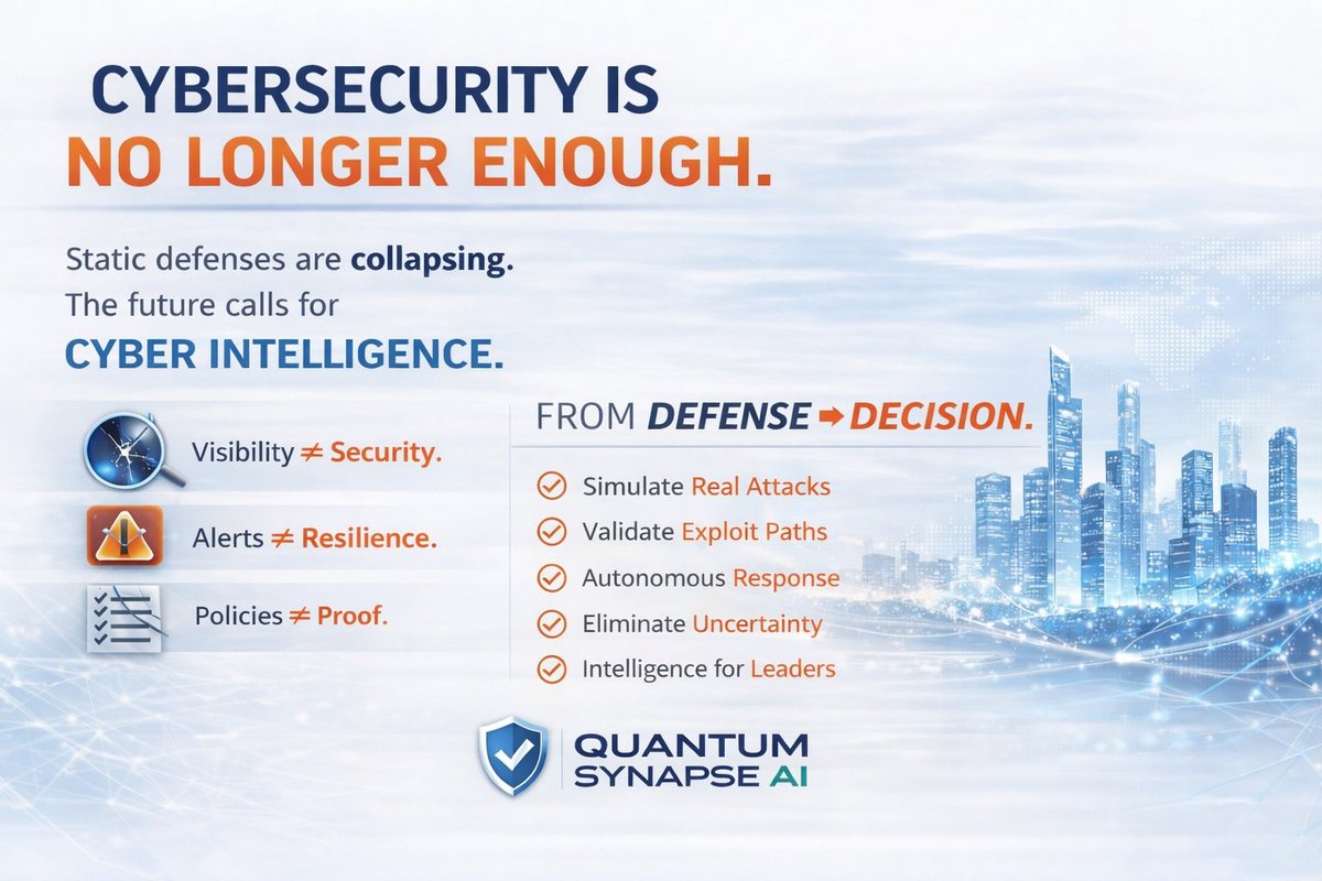 CYBERSECURITY IS NO LONGER ENOUGH.

We are witnessing the quiet collapse of an entire industry model.

For years, organizations invested billions in tools built to protect, monitor, and alert.
Dashboards became the center of security. Visibility became the promise.

But here is