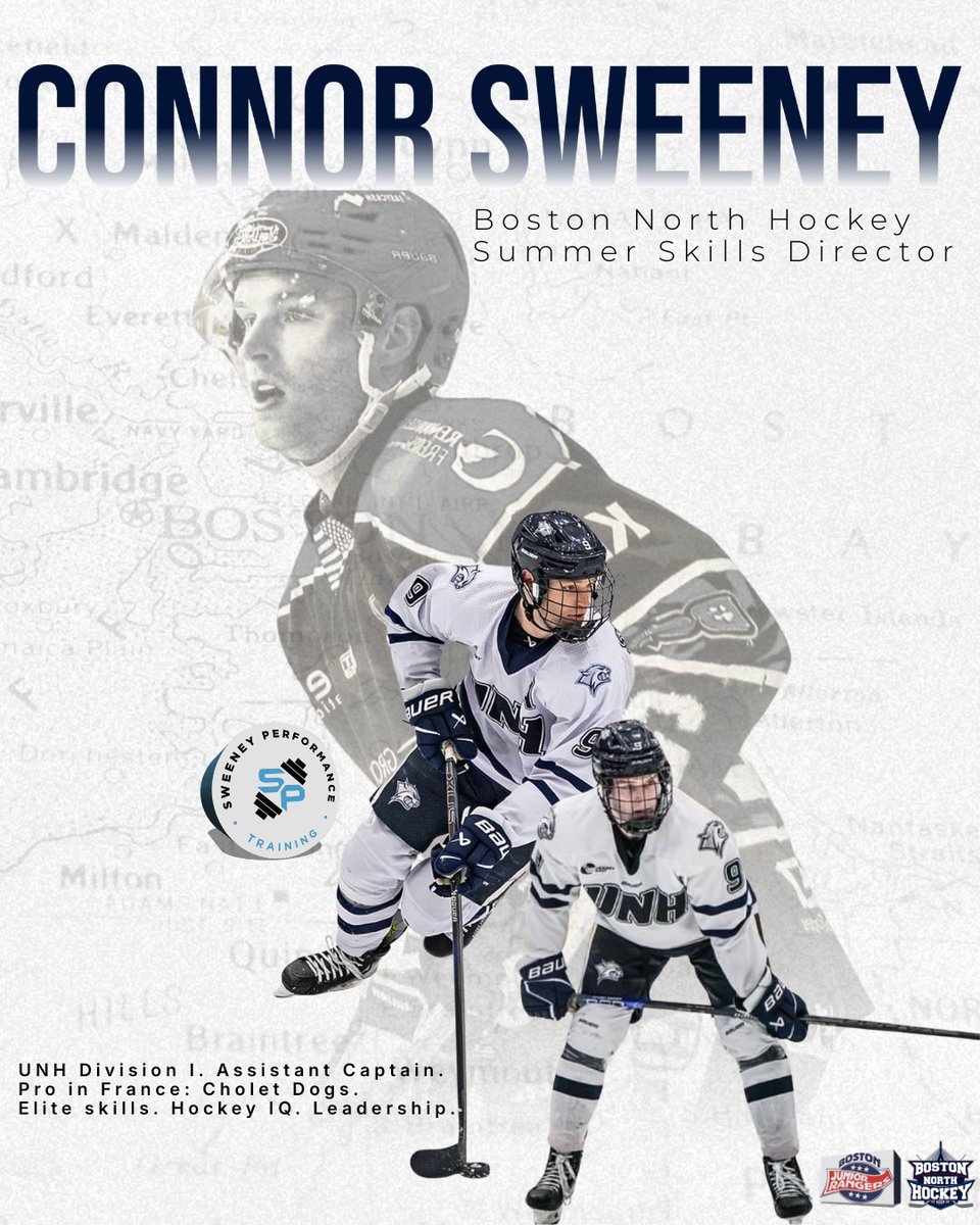 BreakawayIce's tweet photo. 🚨 Summer Skills Director Announcement 🚨

Boston Junior Rangers &amp; Boston North Hockey welcome Connor Sweeney as Summer Skills Director! D1 UNH Assistant Captain &amp; pro in France, Connor brings elite skills, high-tempo drills, and leadership. Register now: https://t.co/9StQVrxyWQ https://t.co/LjUZJmL2bM