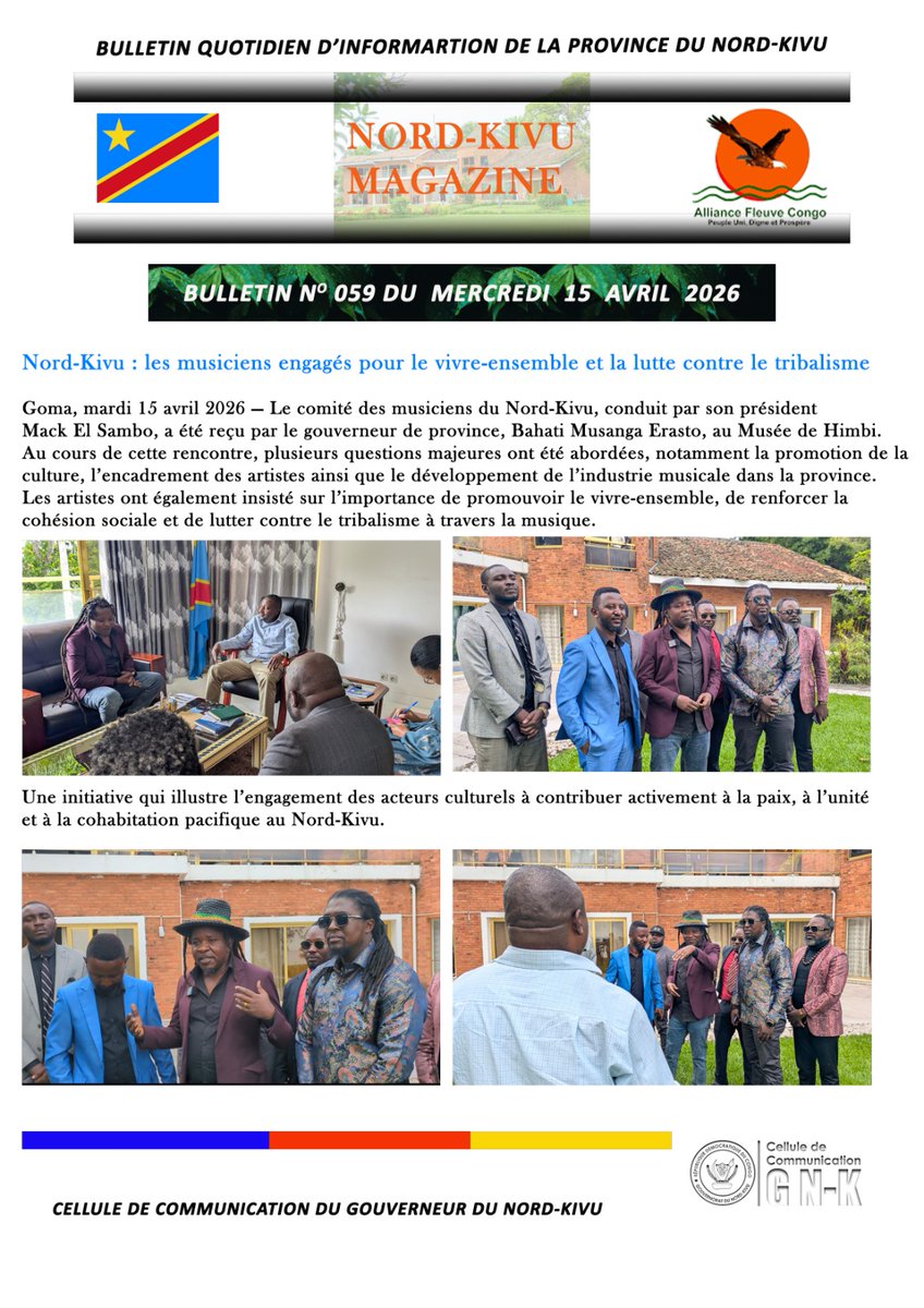 NordKivu4716's tweet image. Nord-Kivu #Magazine