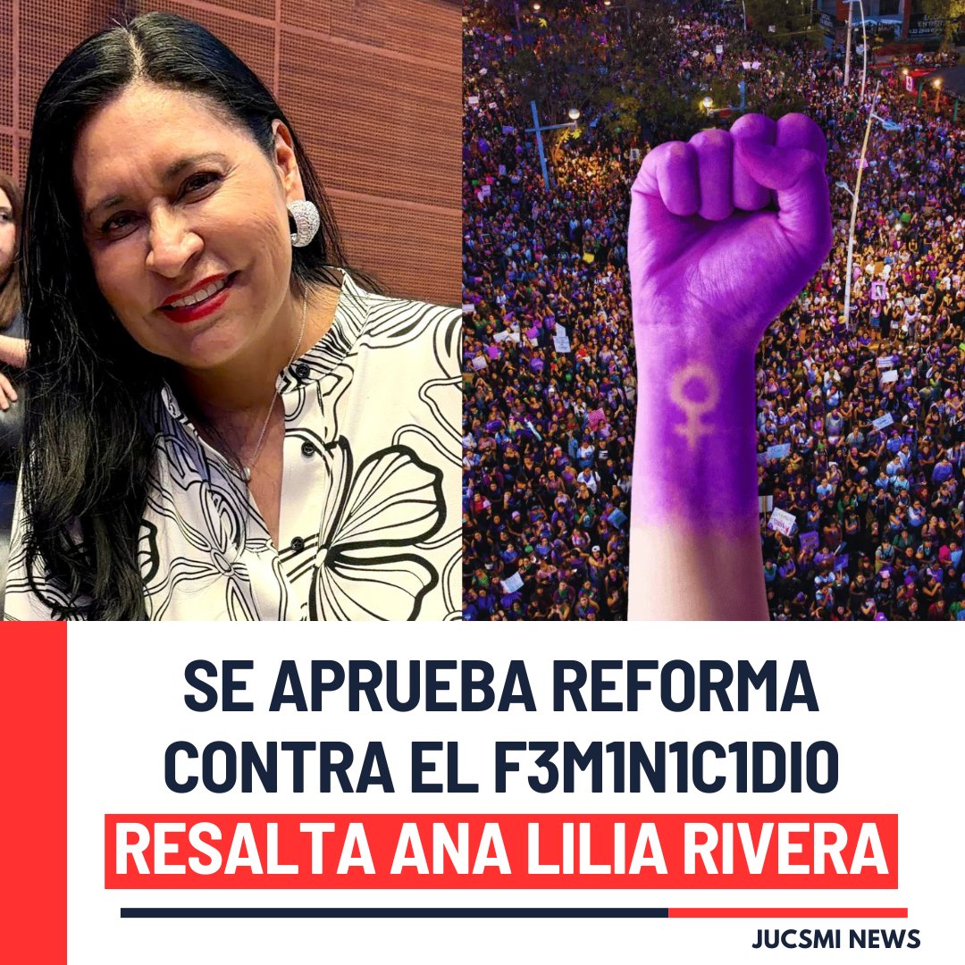 🚨 ¡PASO HISTÓRICO POR LAS MUJERES EN MÉXICO! 🚨

¡Se acabó la disparidad en la justicia! Con el respaldo de la senadora Ana Lilia Rivera Rivera , el Senado aprobó una reforma constitucional clave para crear la primera Ley General contra el F3m1n1-c1d10. ⚖️💜

¿Qué significa esto