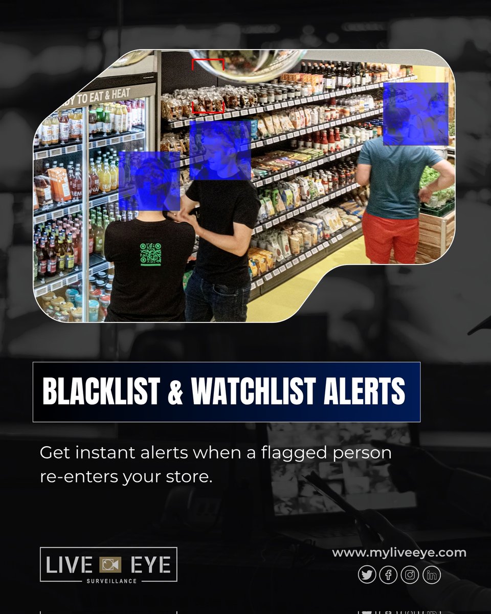myliveeye's tweet photo. In 2026, security isn’t about cameras… it’s about recognition. 

Facial recognition lets you know exactly who’s walking in, spot suspicious patterns early, and get alerted before anything goes wrong.

Because the real power isn’t in watching faces… it’s in understanding them.

Upgrade to intelligent security with Live Eye.
. 
.
.
Follow the link https://t.co/nXo00kF9nL to get customised Quote to Secure your Business/Site/Store
.
#liveeye #CloudSecurity #SecureStorage #LiveSurveillance #BusinessProtection
[Surveillance, CCTV, Security, USA, explore page, USA Surveillance solutions, emergency