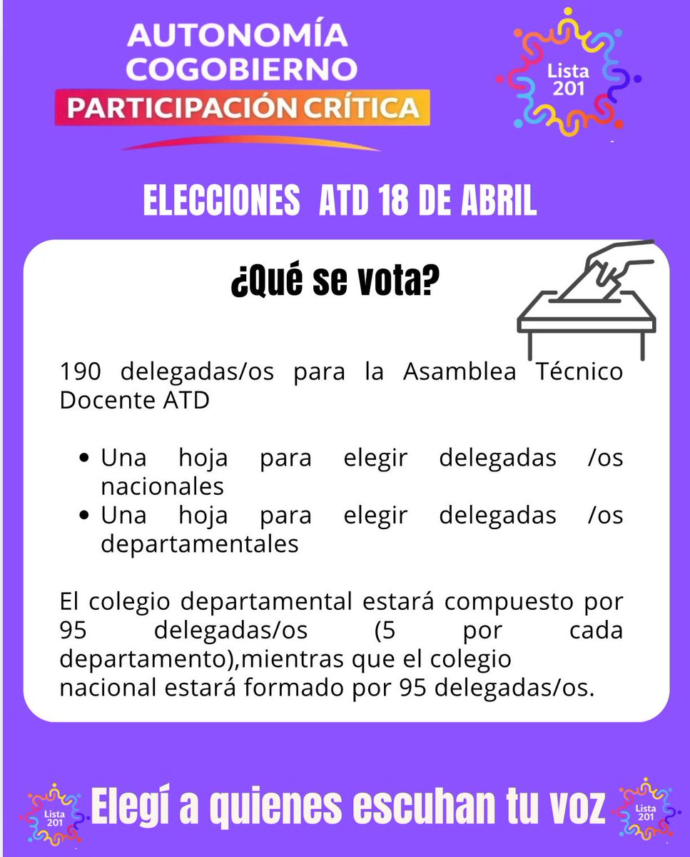 Lista302_ATD's tweet photo. Por Autonomía, Cogobierno y Participación crítica.
Porque la Educación es un derecho fundamental. https://t.co/mLZkrPo4hl